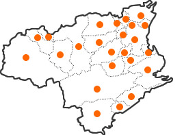 徳島県の回収対応場所の地図